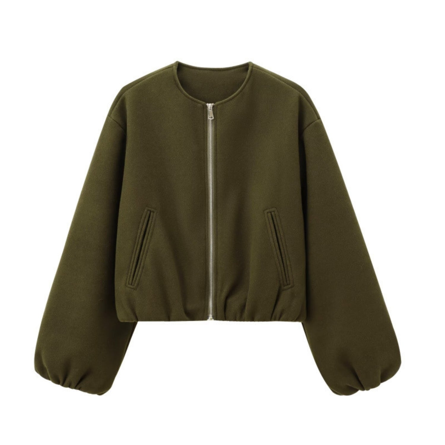 Cropped Full Zip Up Mini Pilot Jacket (Women's)