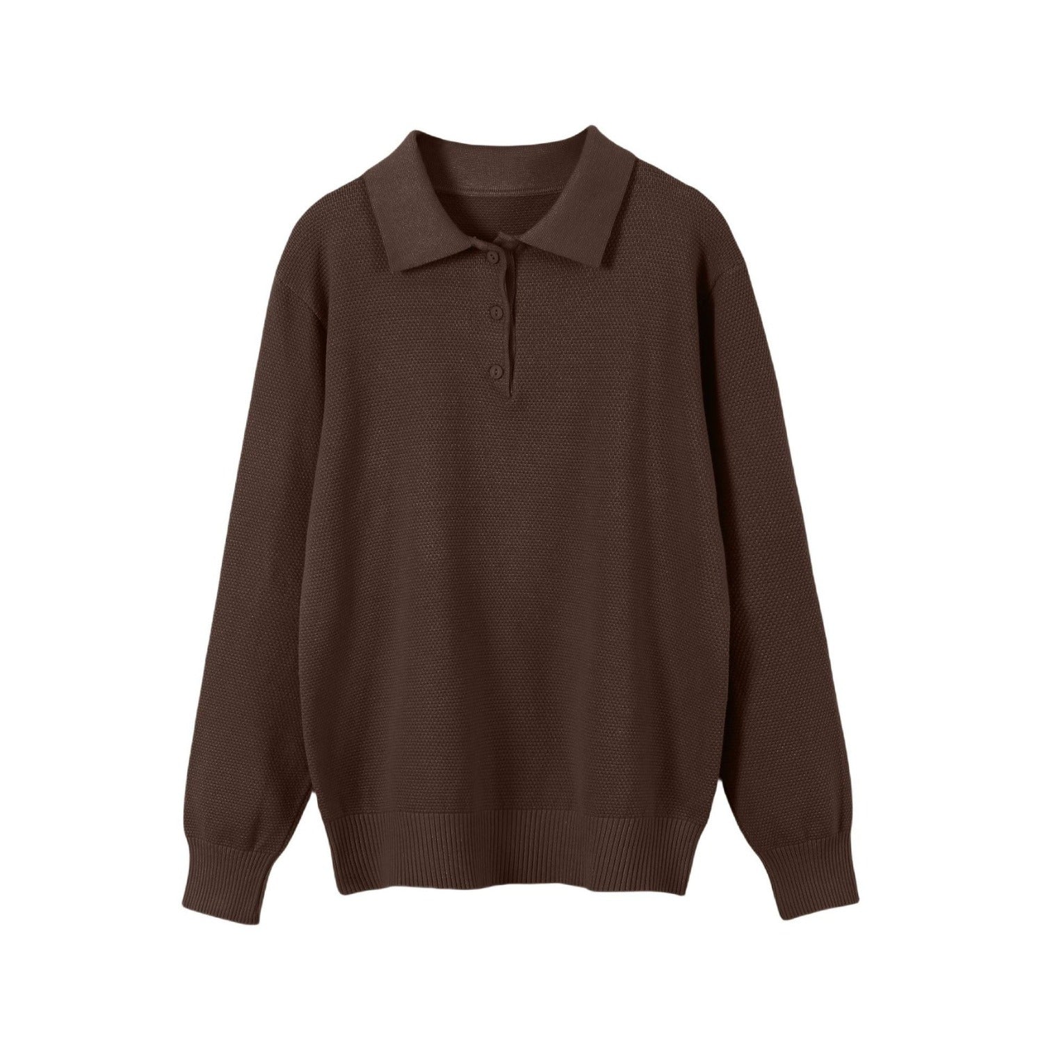 Layered Polo Collar Knit Sweater With Relaxed Fit (Women’s)