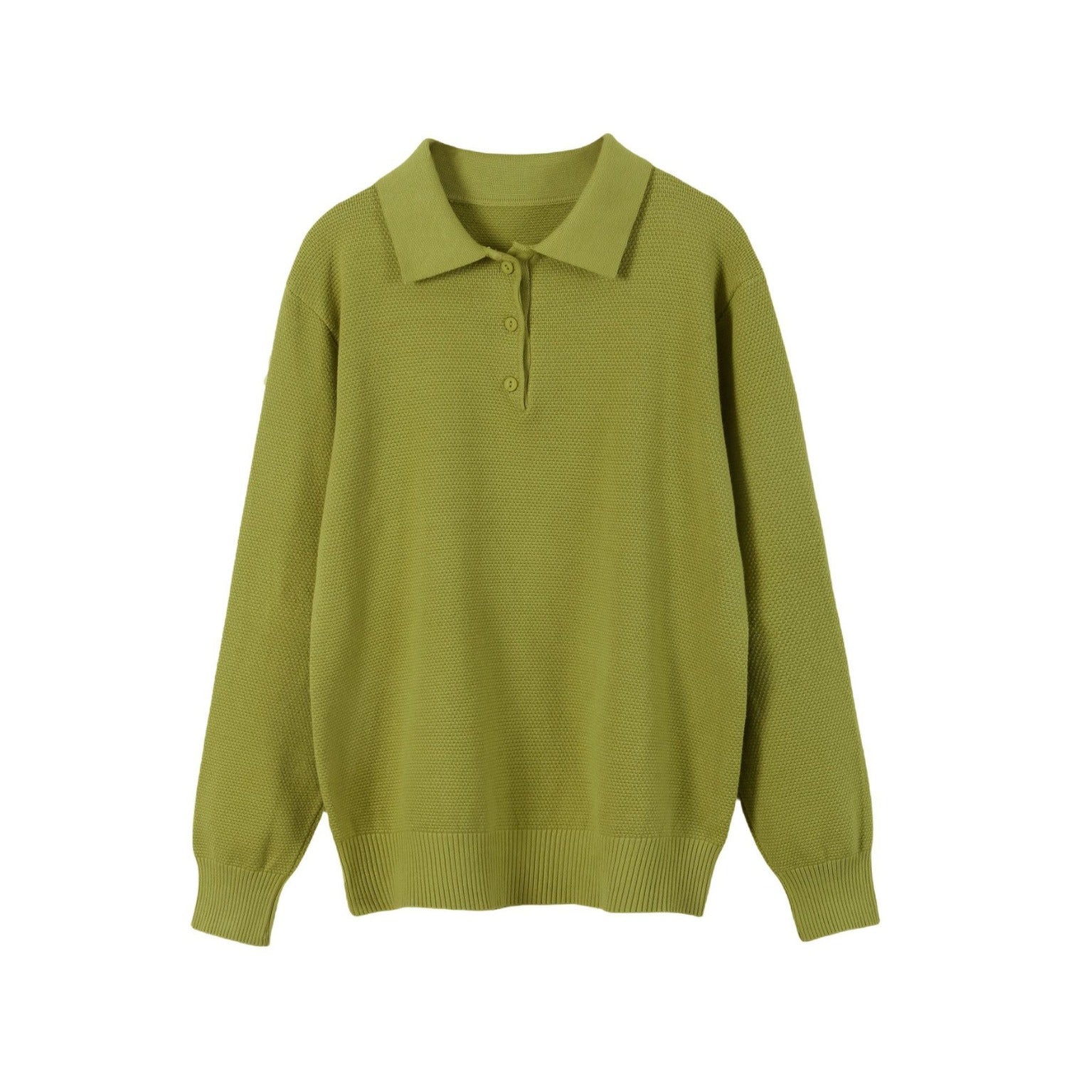 Layered Polo Collar Knit Sweater With Relaxed Fit (Women’s)