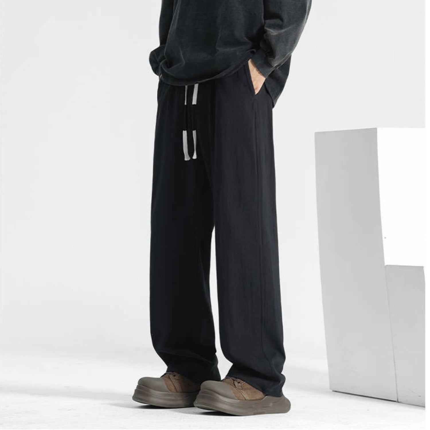 Cotton Linen Straight Casual Pants (Men’s)