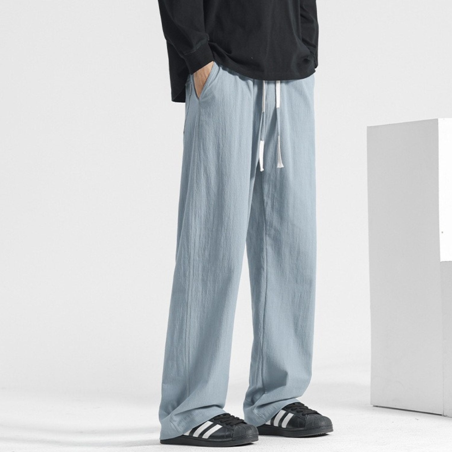 Cotton Linen Straight Casual Pants (Men’s)
