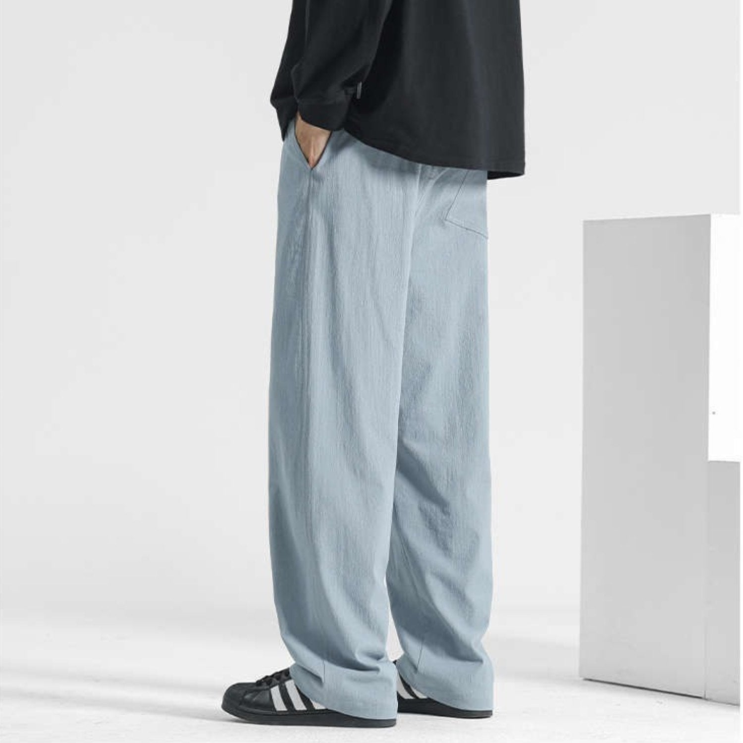 Cotton Linen Straight Casual Pants (Men’s)