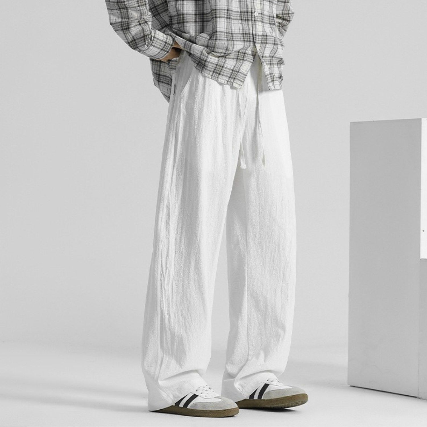 Cotton Linen Straight Casual Pants (Men’s)