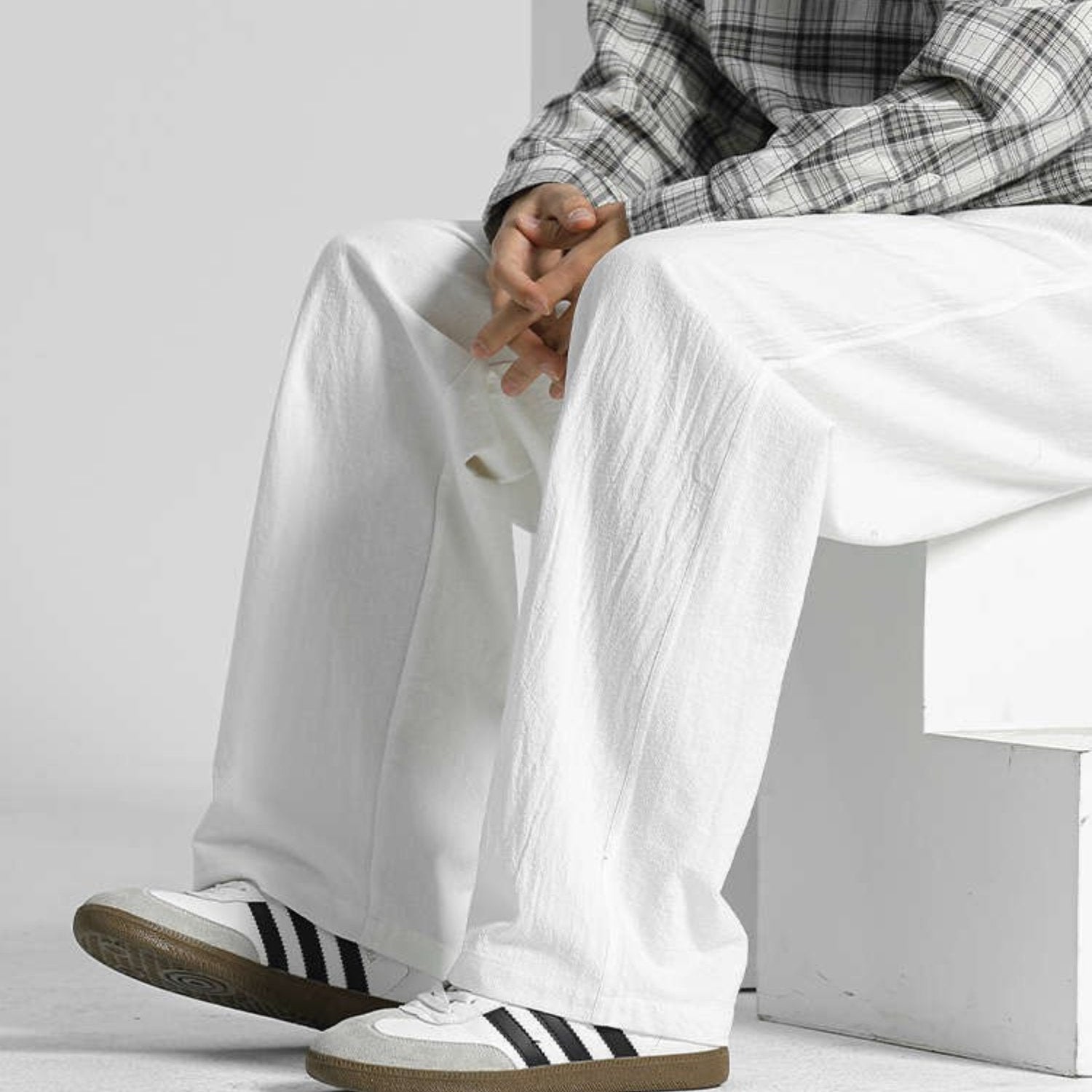 Cotton Linen Straight Casual Pants (Men’s)