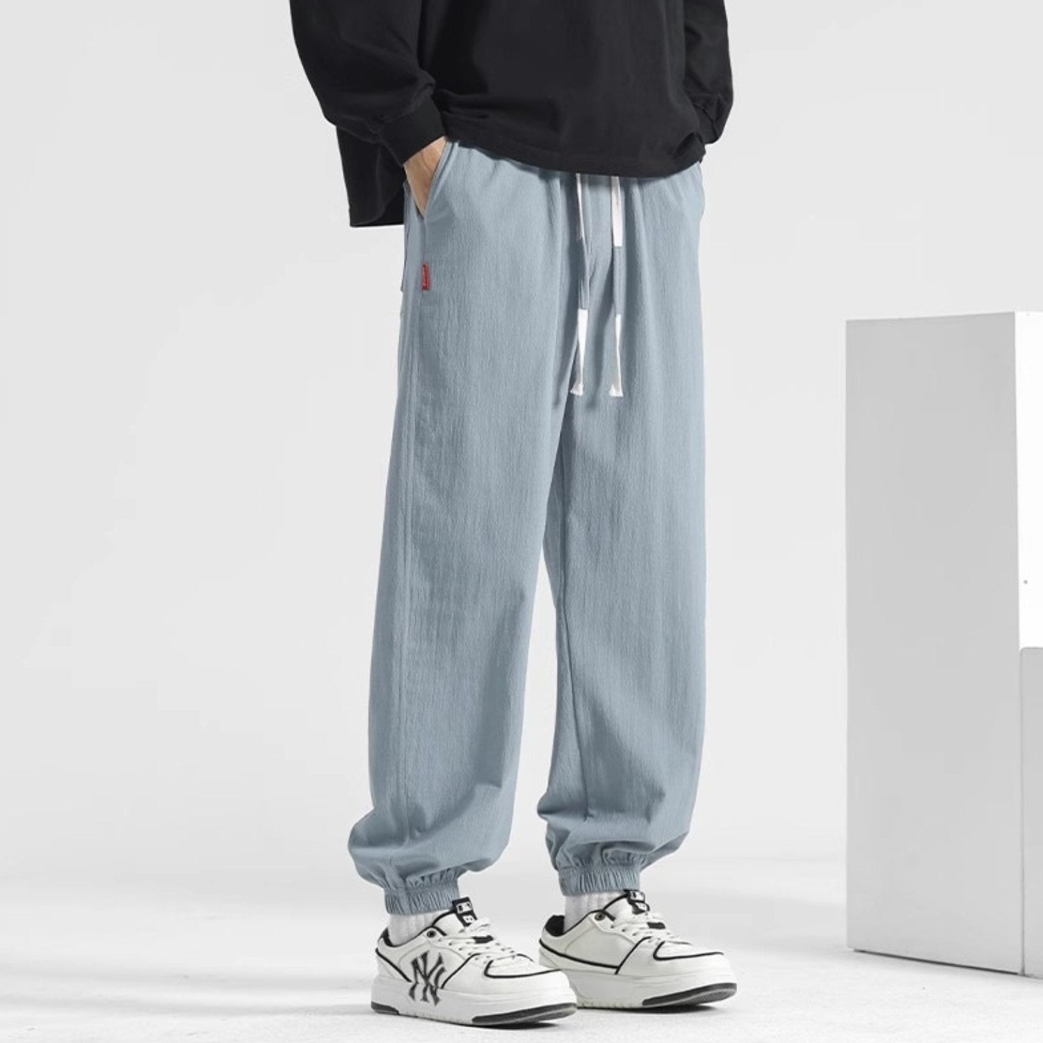 Cotton Linen Straight Casual Pants (Men’s)