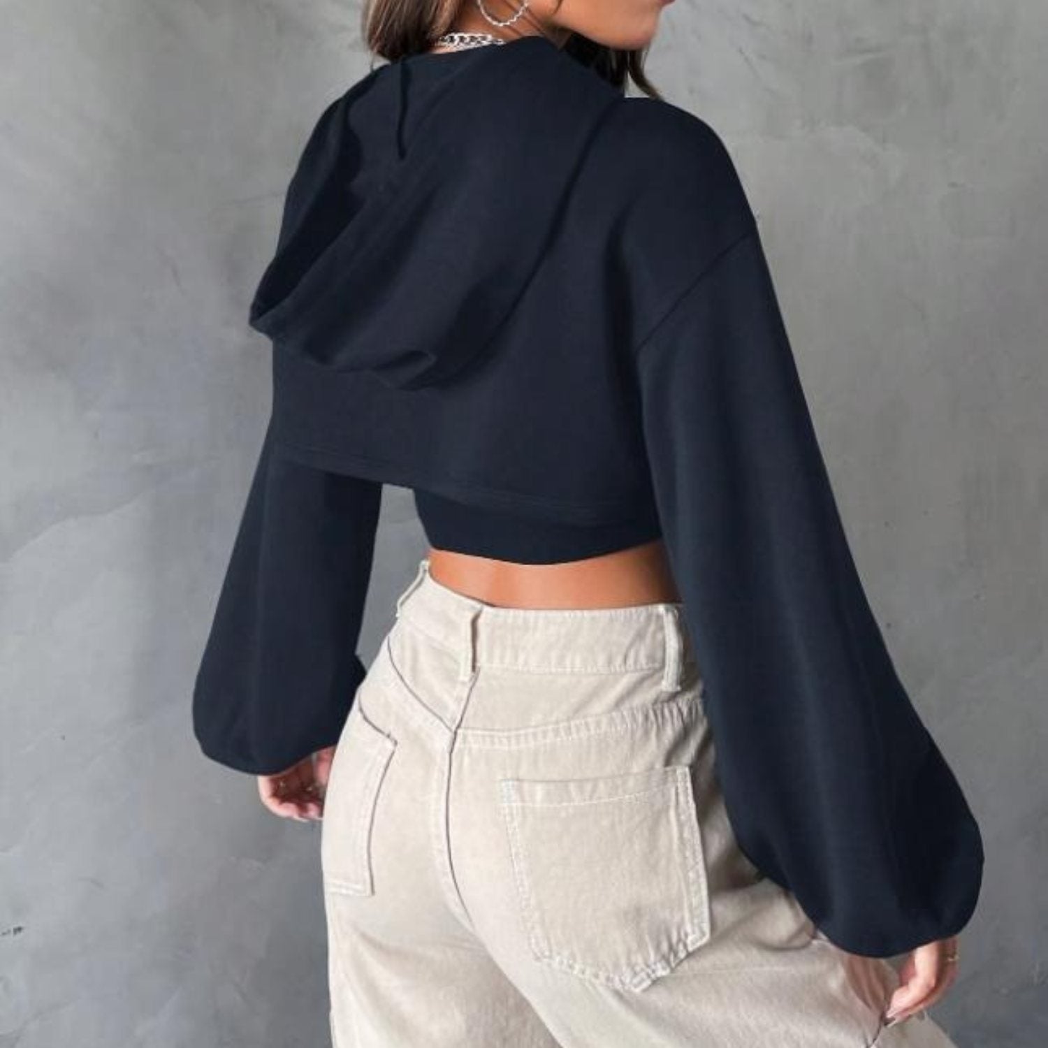 Cut-Out Cropped Street Hoodie (Women's)