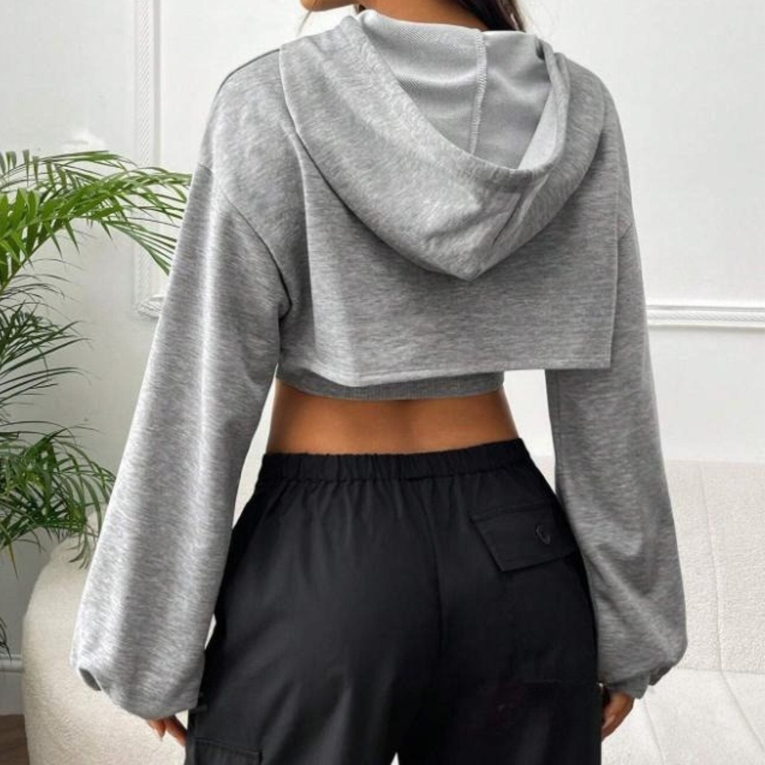 Cut-Out Cropped Street Hoodie (Women's)
