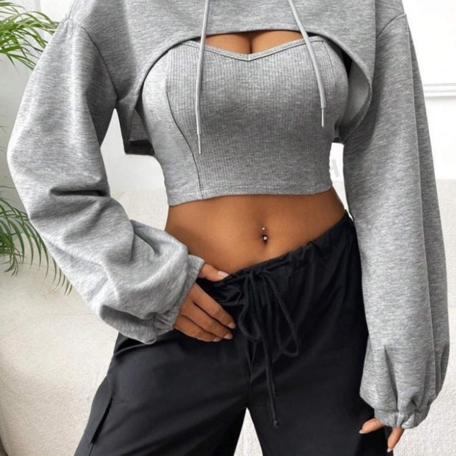 Cut-Out Cropped Street Hoodie (Women's)