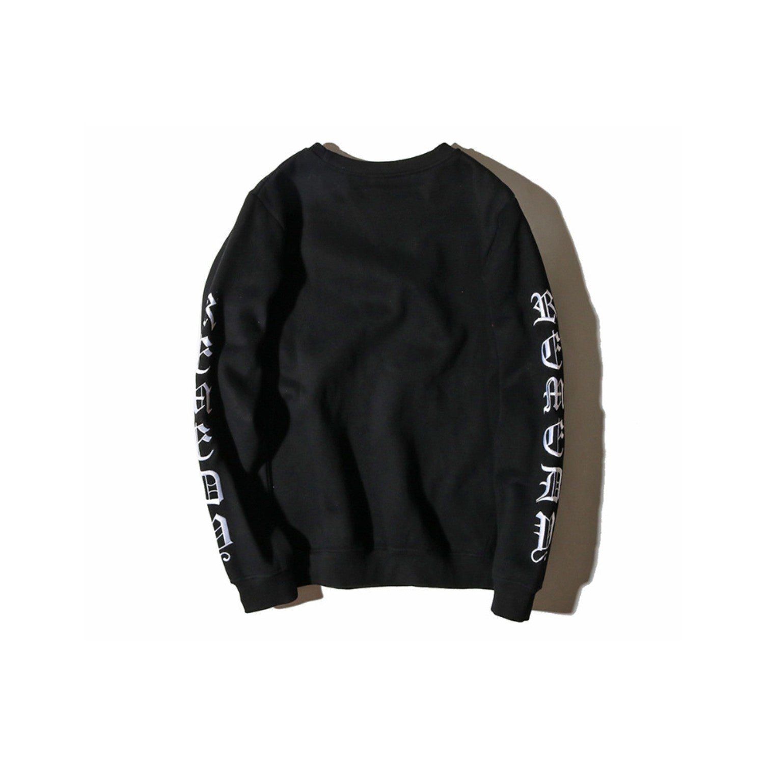 Embroidered Letter Sleeve Crew Neck Sweatshirt (Men's)