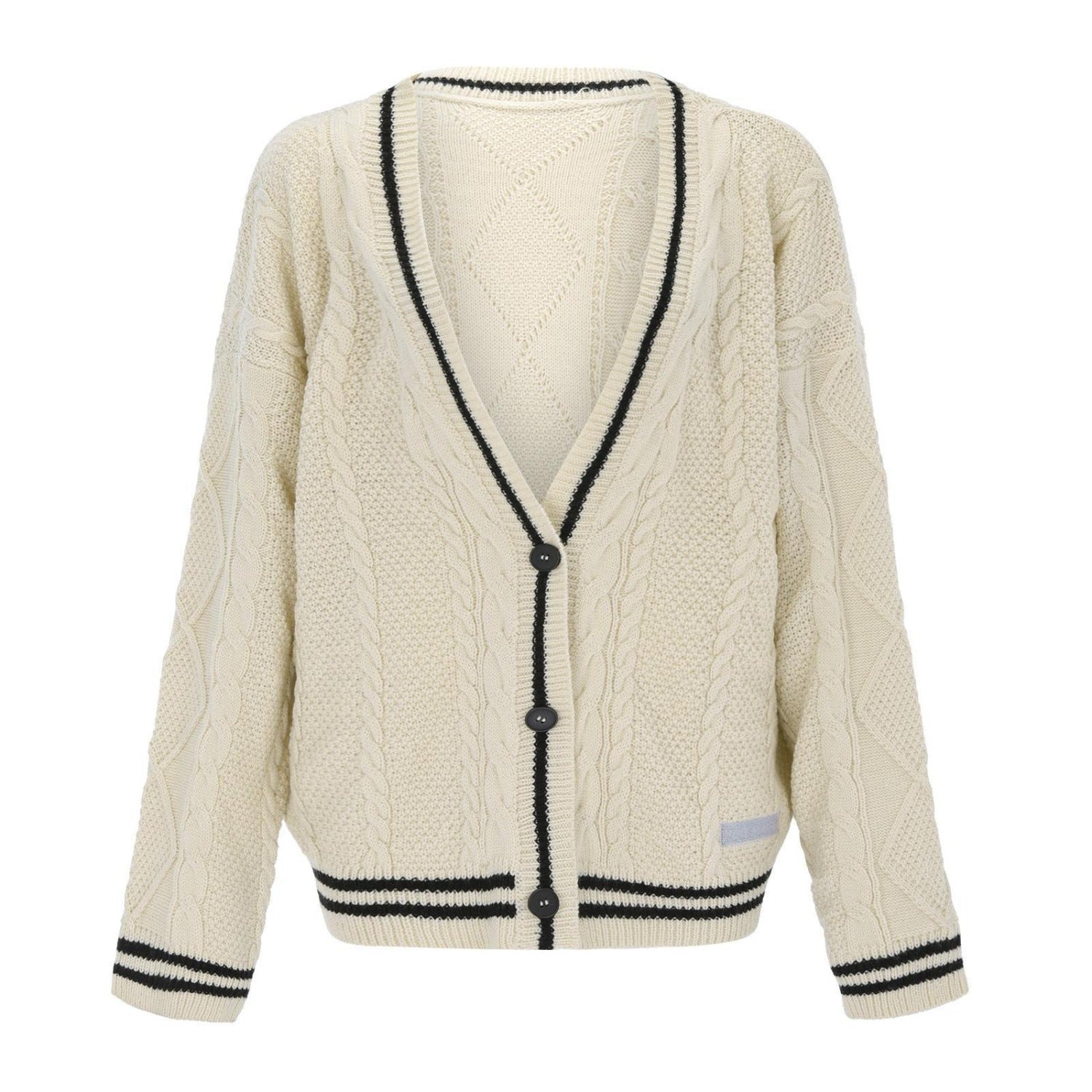 Long Sleeve V-neck Knit Cardigan With Single-breasted Closure (Women’s)