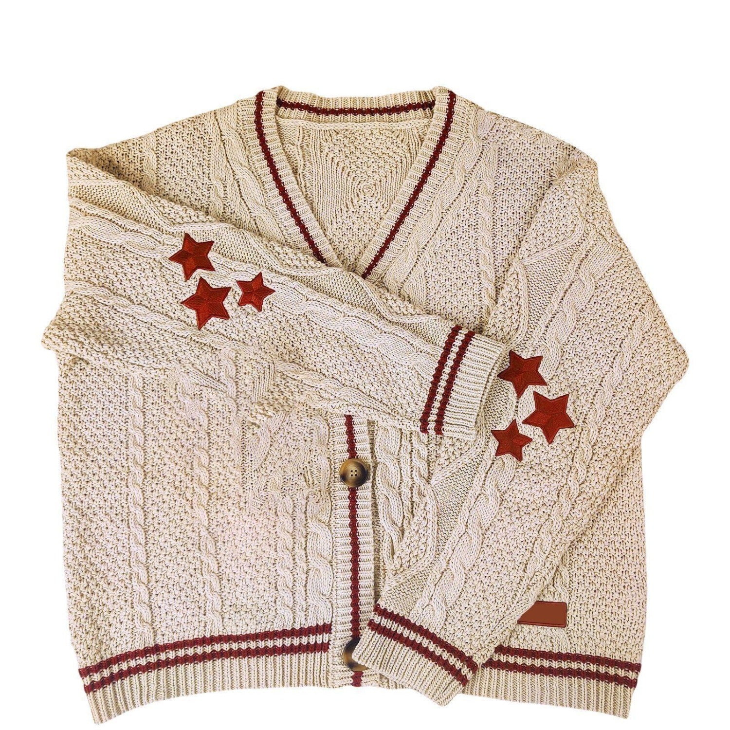 Long Sleeve V-neck Knit Cardigan With Single-breasted Closure (Women’s)