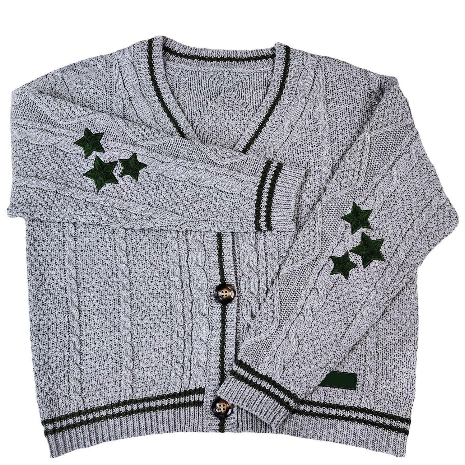 Long Sleeve V-neck Knit Cardigan With Single-breasted Closure (Women’s)