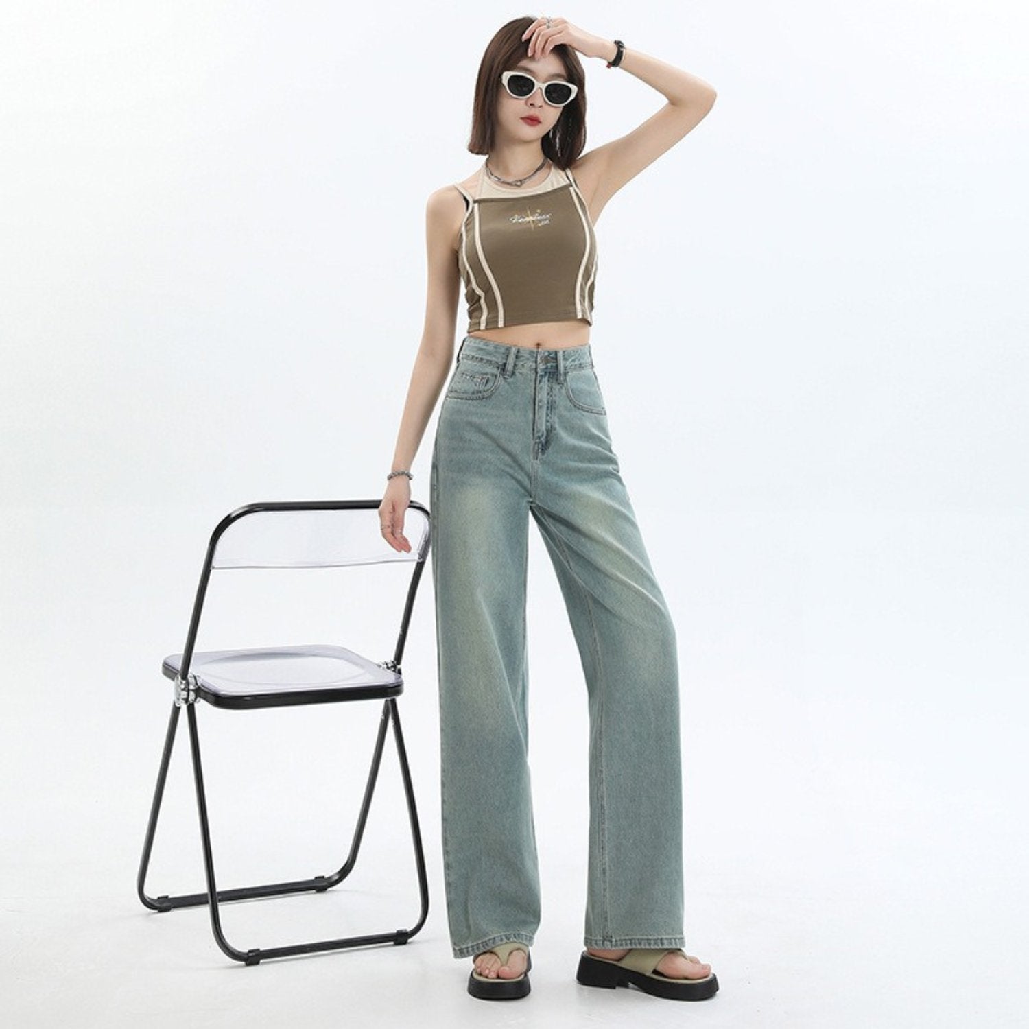 Streetwear Wide-Leg Jeans Trousers (Women’s)