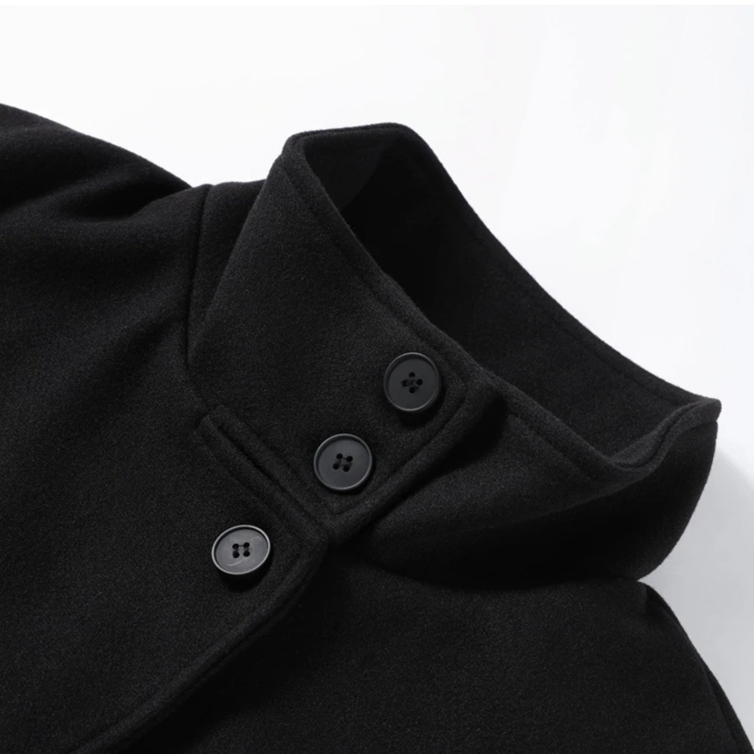 Short Button-up Coat With Stand Collar and Loose Fit (Women’s)